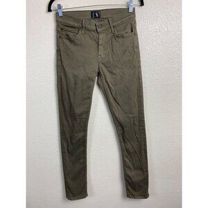 Mother x Freja The Muse Games Girls Play Skinny Pants Size 27 Olive Green